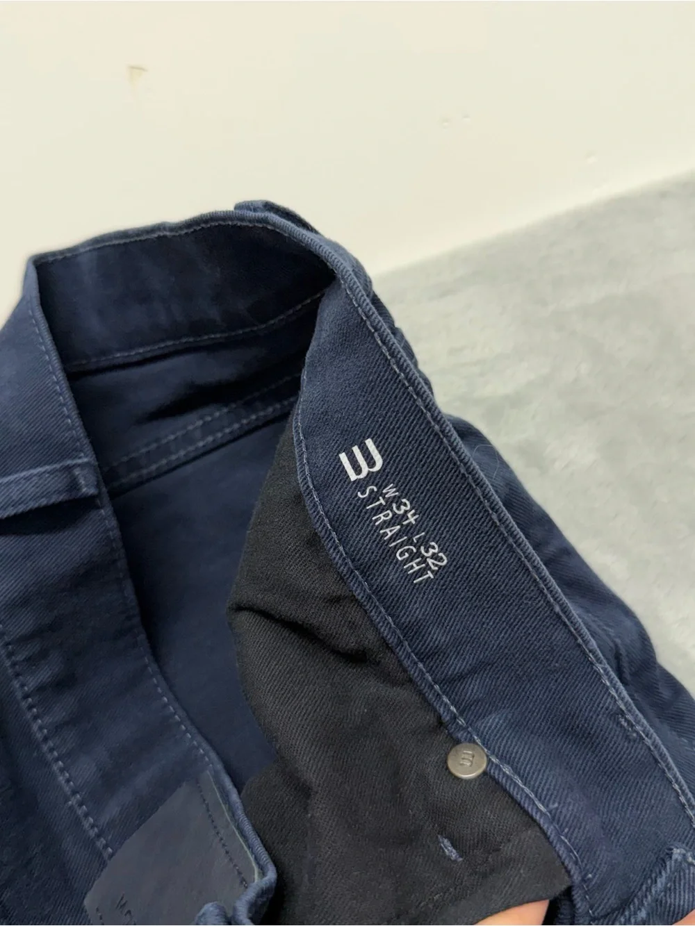 Mott & Bow Jeans Mens 34x32 Navy Blue Mid Rise Stretch Denim Straight